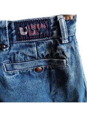 sz 7 25x33 Vintage Women's Jeans Unionbay High Waist Pleated Denim 1980's Preppy